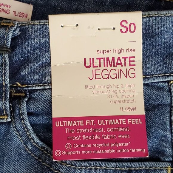 So Super High Rise Ultimate Jegging 1L/25W Skinny Fit Distressed Stretch 25x31 - Picture 11 of 13